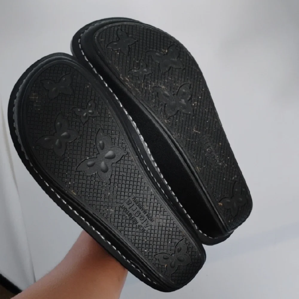 Alegria By PG Lite Metallic Mary Jane Shoes Moccasin Stitching Slip-On 37 - Picture 7 of 11